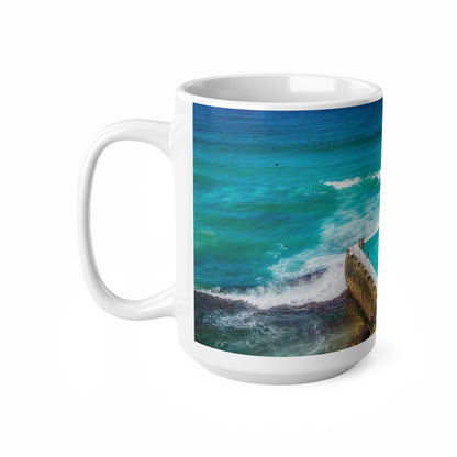 Coastal Ocean Pool Ceramic Mug — Beach Waves 11oz/15oz