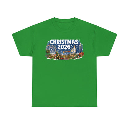 Christmas 2026 Holiday Tee — Festive Winter Village Graphic T-Shirt
