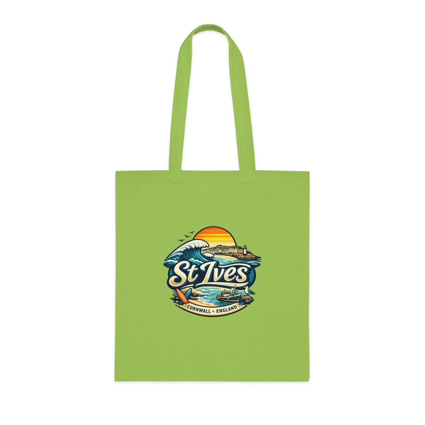 St Ives Beach Tote — Cornwall Surf Sunset Cotton Tote Bag