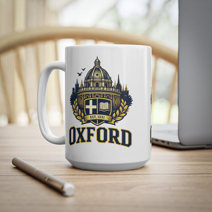 Oxford Crest Ceramic Coffee Mug — University Shield Design, 11oz & 15oz