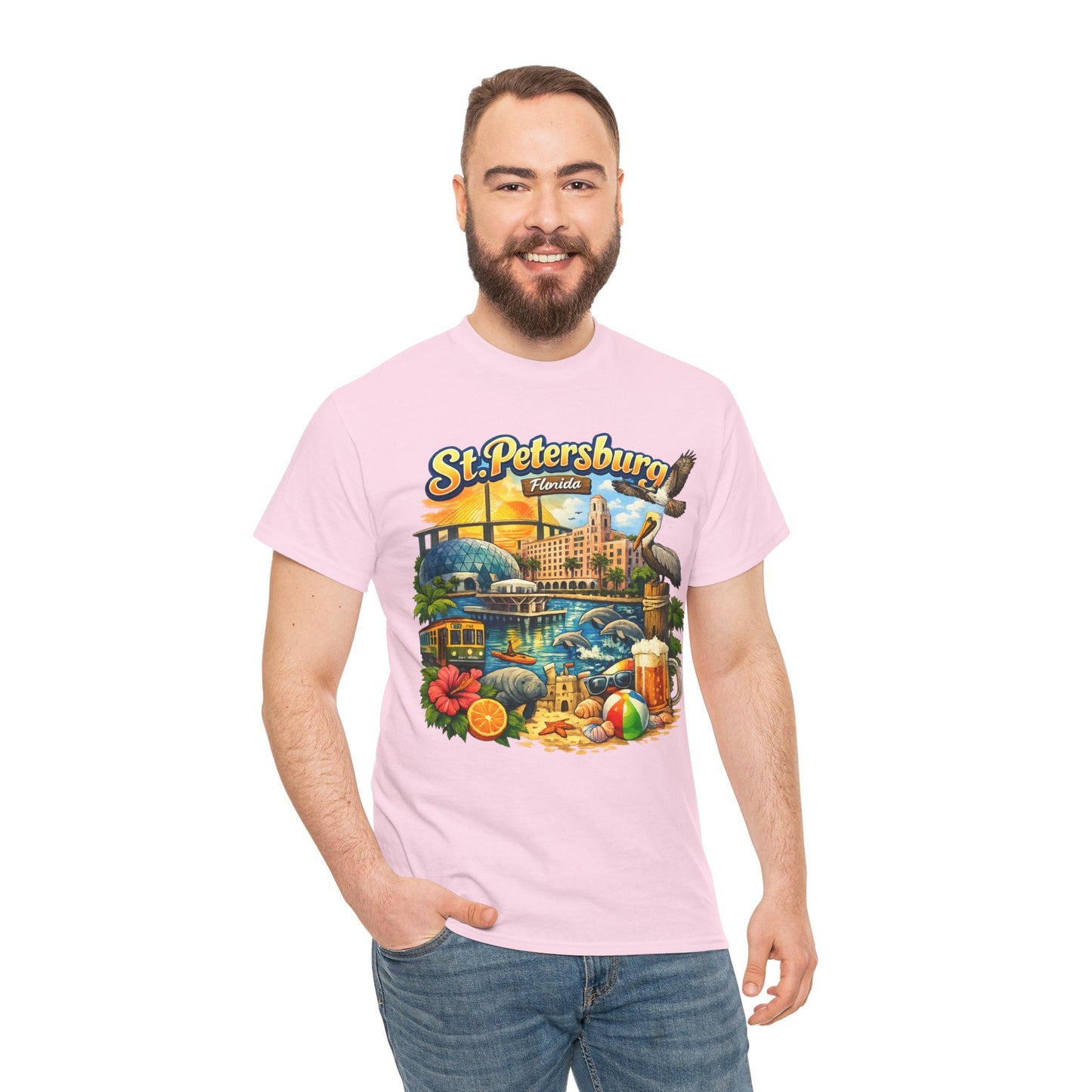 St. Petersburg Florida Retro Beach Scene T-Shirt