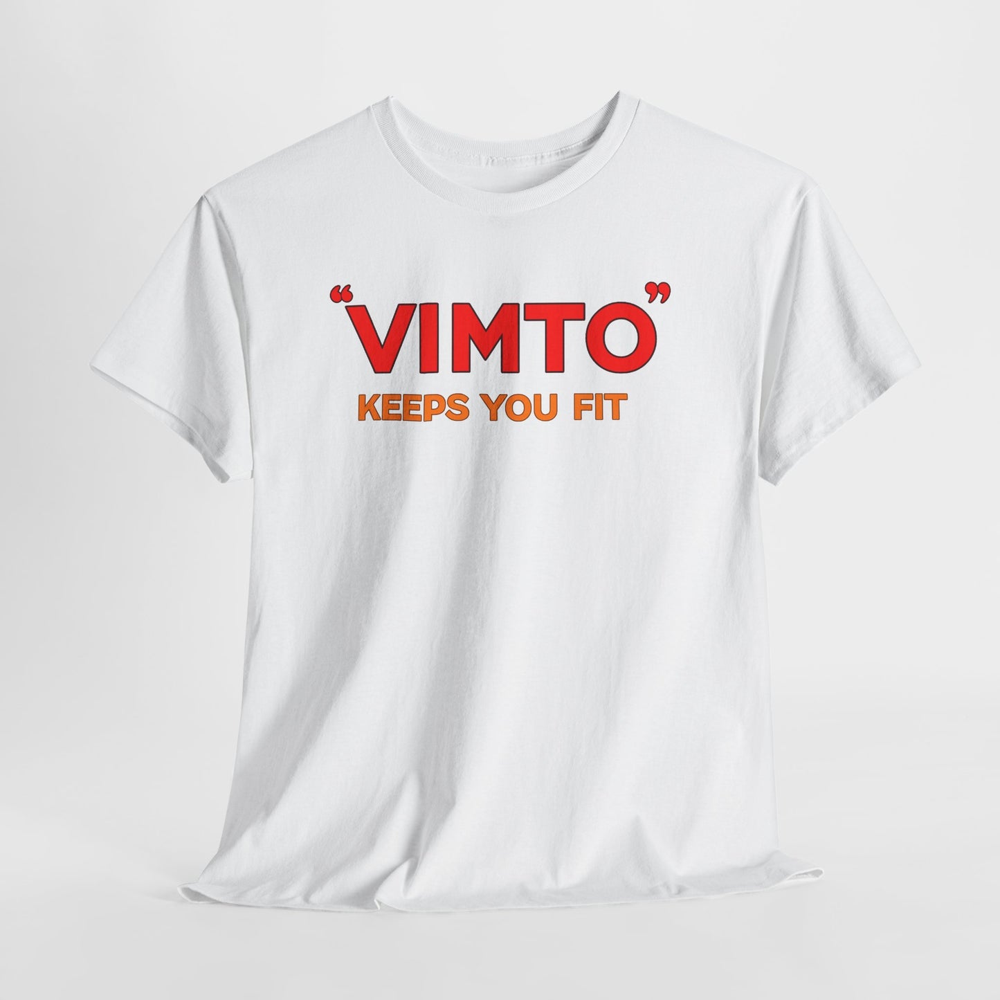 VIMTO "Keeps You Fit" Graphic Tee — Retro Beverage Logo T-Shirt