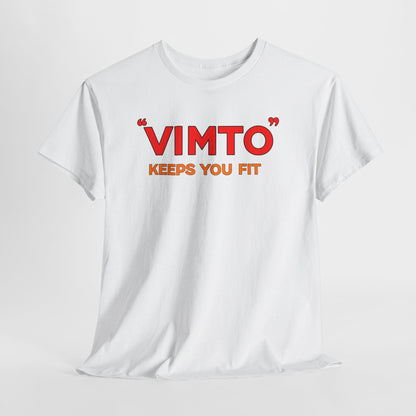 VIMTO "Keeps You Fit" Graphic Tee — Retro Beverage Logo T-Shirt