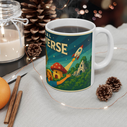 Epic Universal Theme Park Coffee Mug — Vintage Roller Coaster & Castle Design (11oz/15oz)