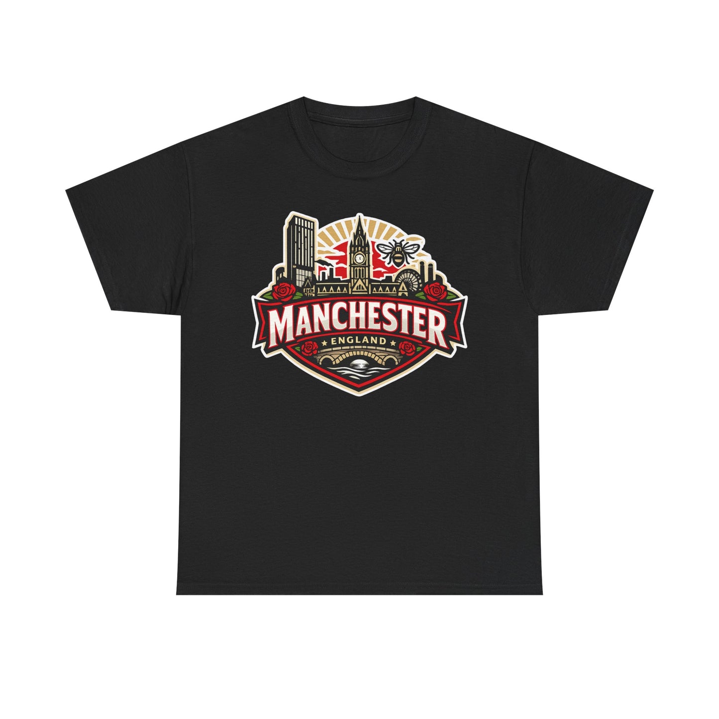 Manchester England Skyline T-Shirt — Vintage City Crest Tee