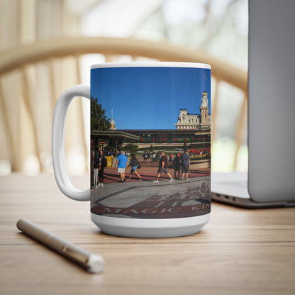 Magic Kingdom Theme Park Entrance Photo Mug — Scenic 11oz/15oz Ceramic Coffee Cup