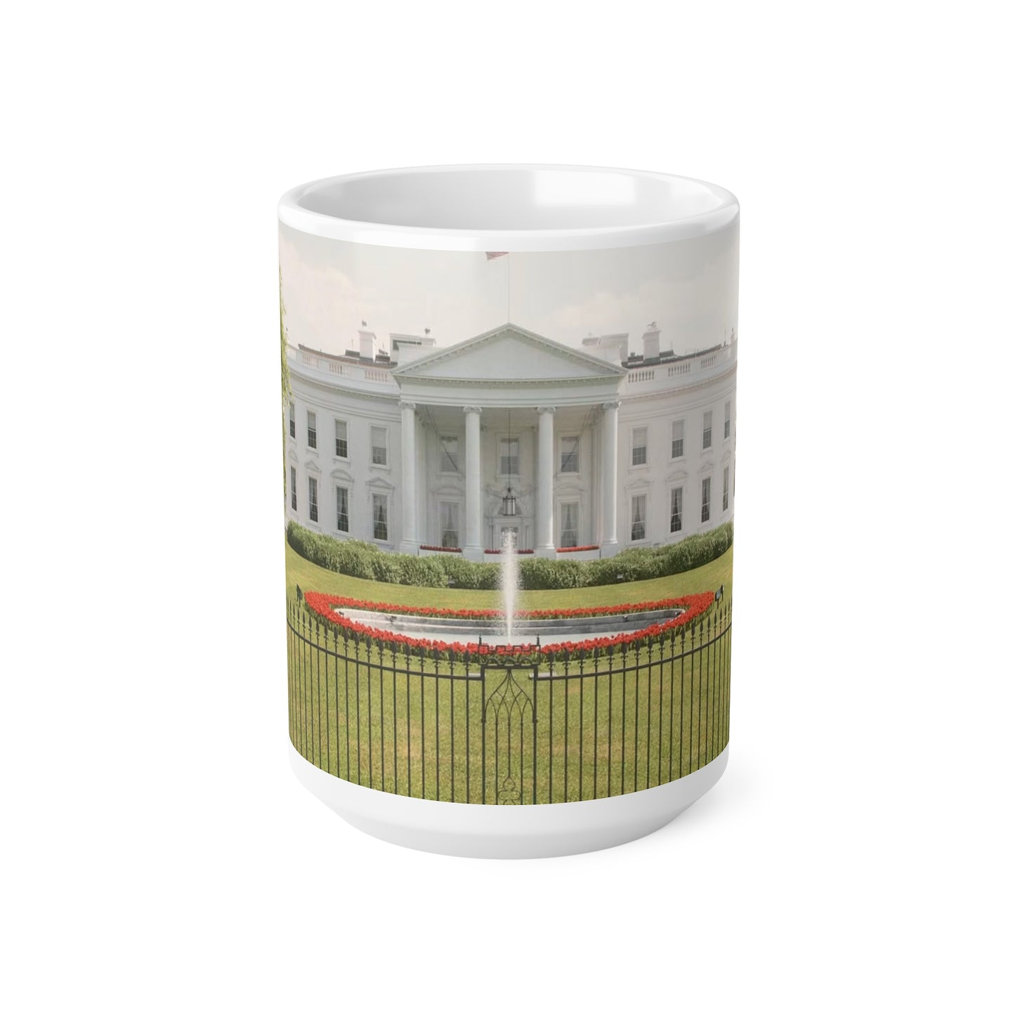 White House Landmark Photo Ceramic Mug — White House Front View, 11oz & 15oz