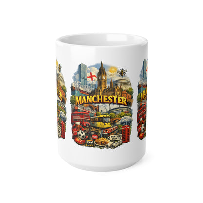 Manchester Landmark Ceramic Mug — 11oz & 15oz Souvenir Coffee Cup