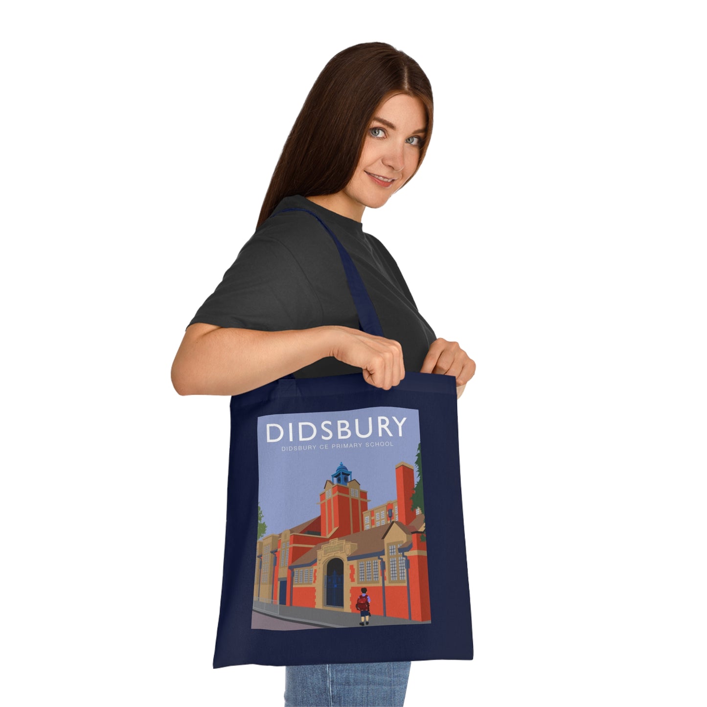 Elm Grove Didsbury C of E Primary School Vintage Travel Tote — Retro Illustrated Cotton Shopper Bag