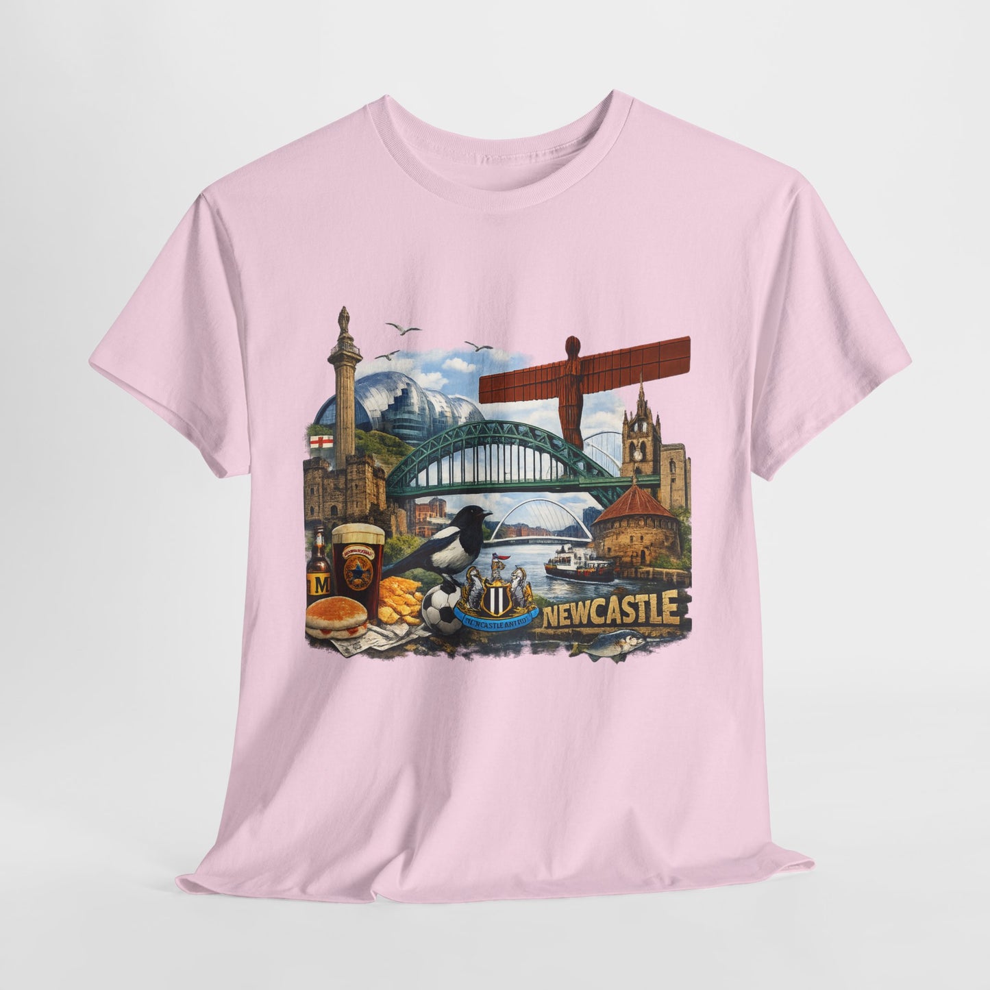 Newcastle Upon Tyne Landmark Tee — Vintage Cityscape T-Shirt