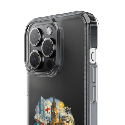 Manchester Landmark Clear Phone Case — Cityscape Collage Design