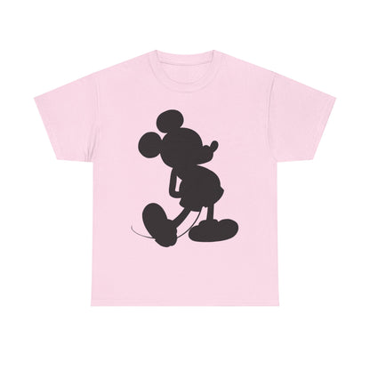 Mickey Mouse Silhouette Graphic Tee — Retro Cartoon Shadow T-Shirt