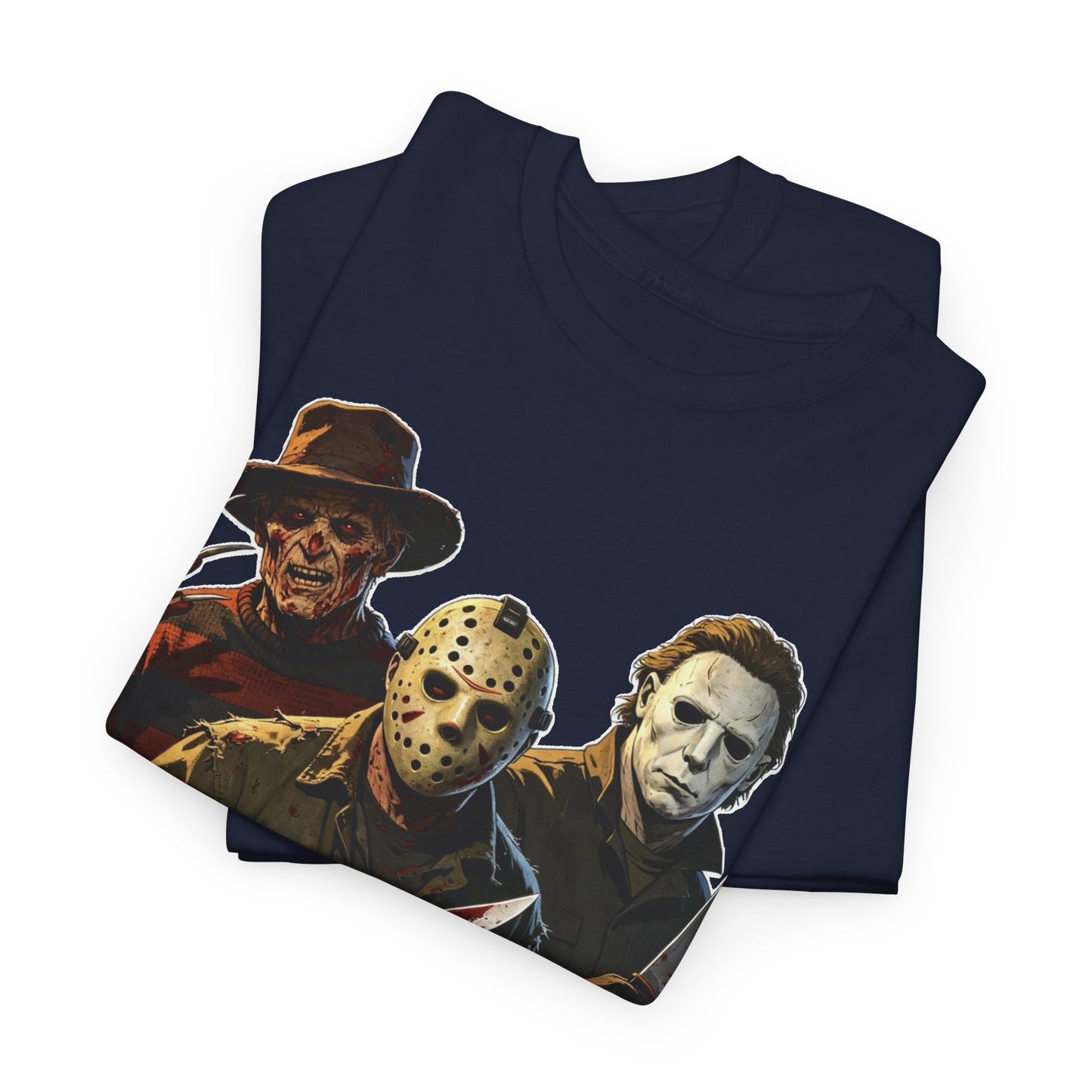 Horror Icons T-Shirt — Freddy, Jason & Michael Trio Graphic Tee