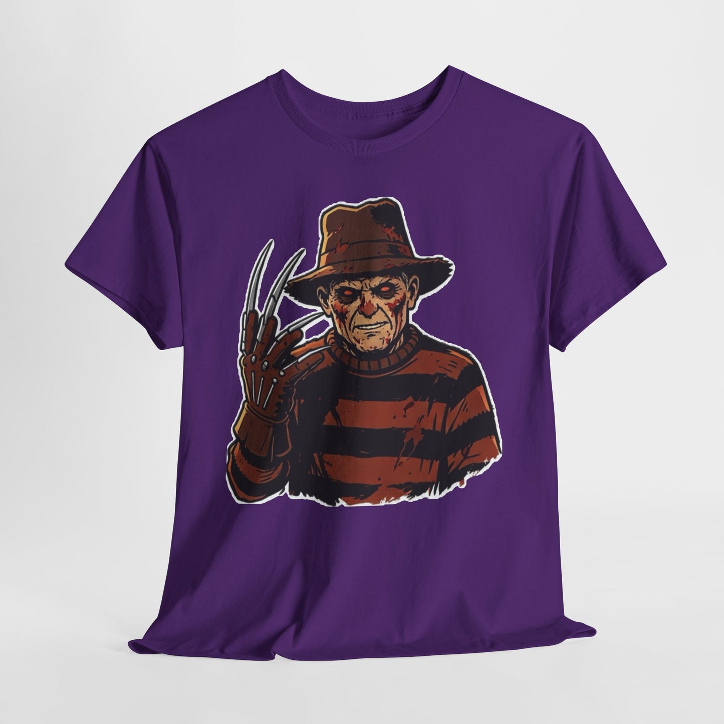 Freddy Krueger Horror Tee — Vintage Striped Nightmare Graphic