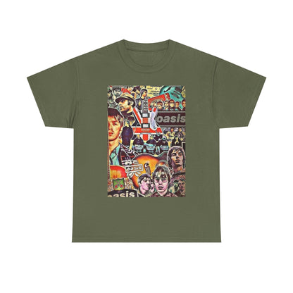Oasis Collage T-Shirt – Retro Britpop Band Graphic Tee