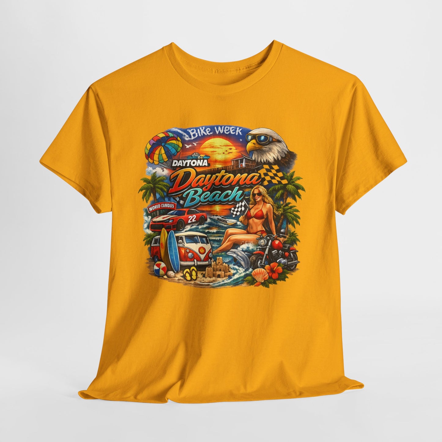 Daytona Beach Vintage Surf T-Shirt — Retro Sunset Palm Beach Tee