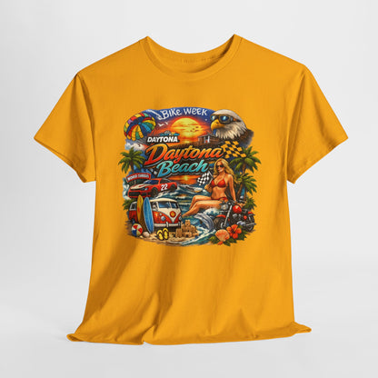 Daytona Beach Vintage Surf T-Shirt — Retro Sunset Palm Beach Tee