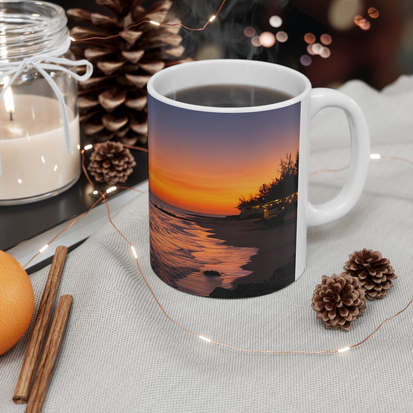 Barbados Sunset Ocean Ceramic Mug — 11oz & 15oz Coffee Cup