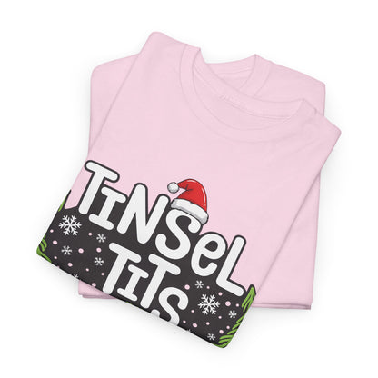 T-Shirt — "Tinsel Tits" Funny Christmas Wreath Holiday Tee