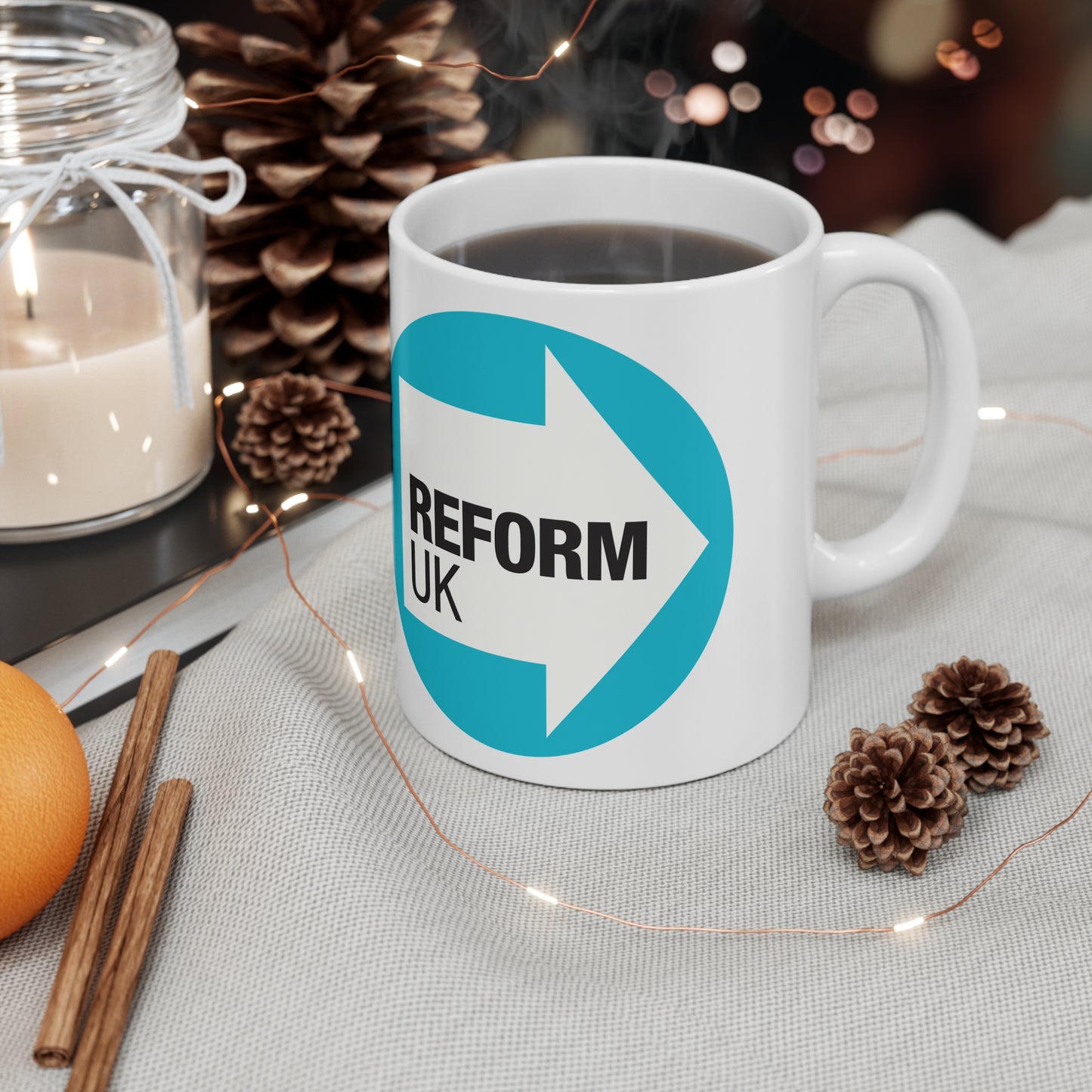 Reform UK Logo Mug — Ceramic Coffee Cup (11oz & 15oz)