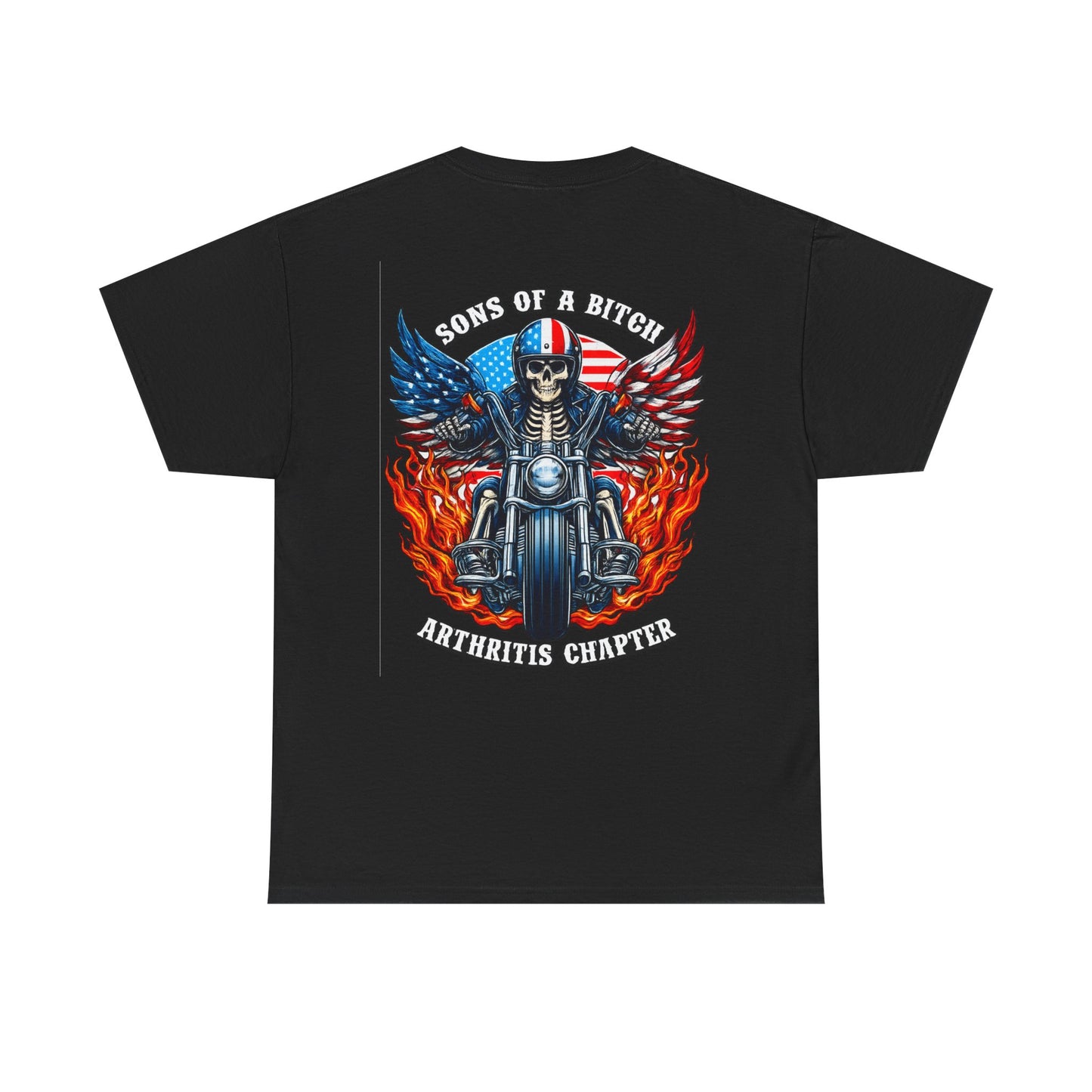 Motorcycle Skull Tee — "Sons of a B***h" Patriotic Biker Shirt