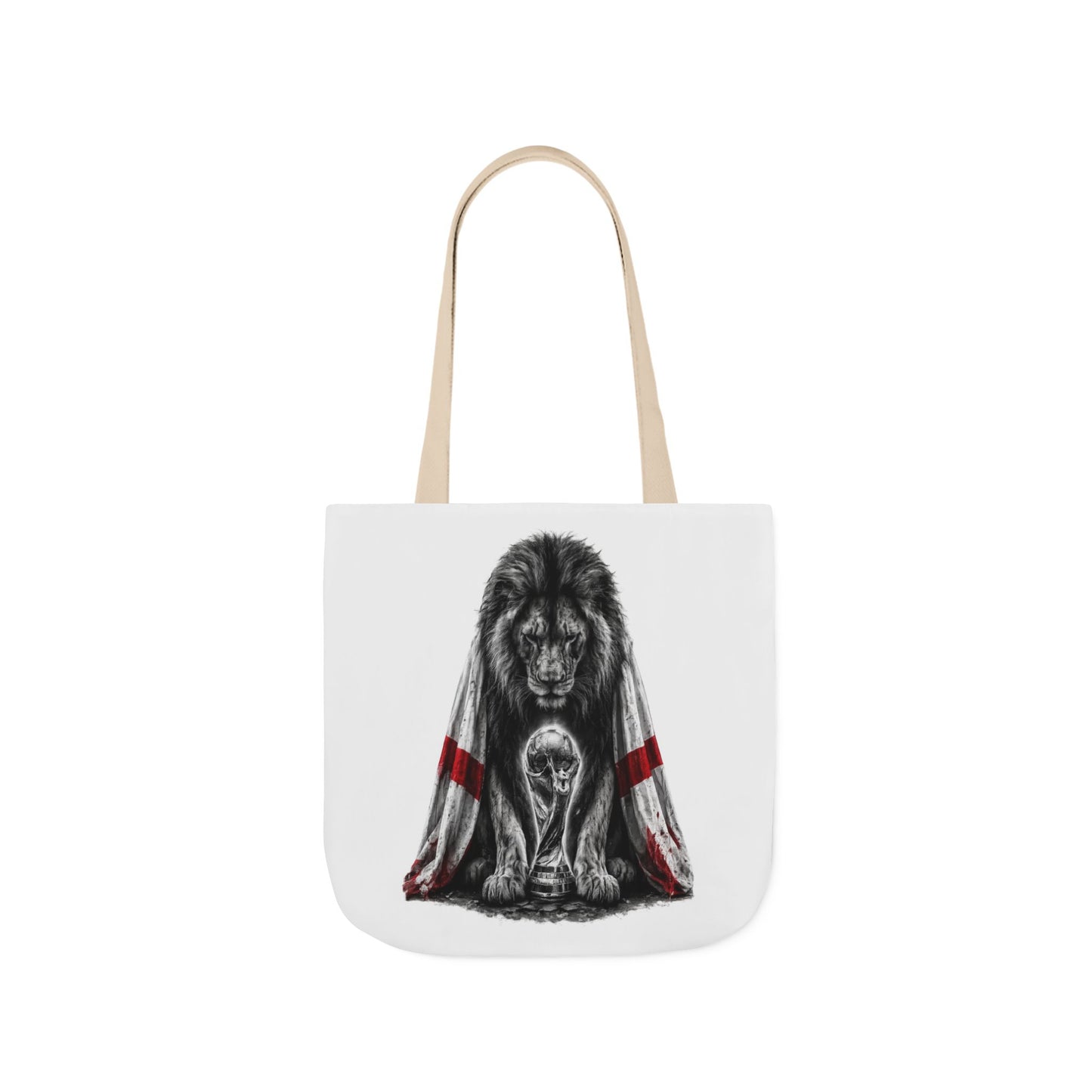 England Lion Guardian Canvas Tote — Protective Lion & Cub Illustration Tote Bag