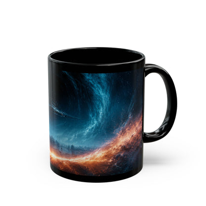 Empire Star Destroyer Galaxy Vortex Black Mug — Cosmic Space Coffee Cup (11oz & 15oz)