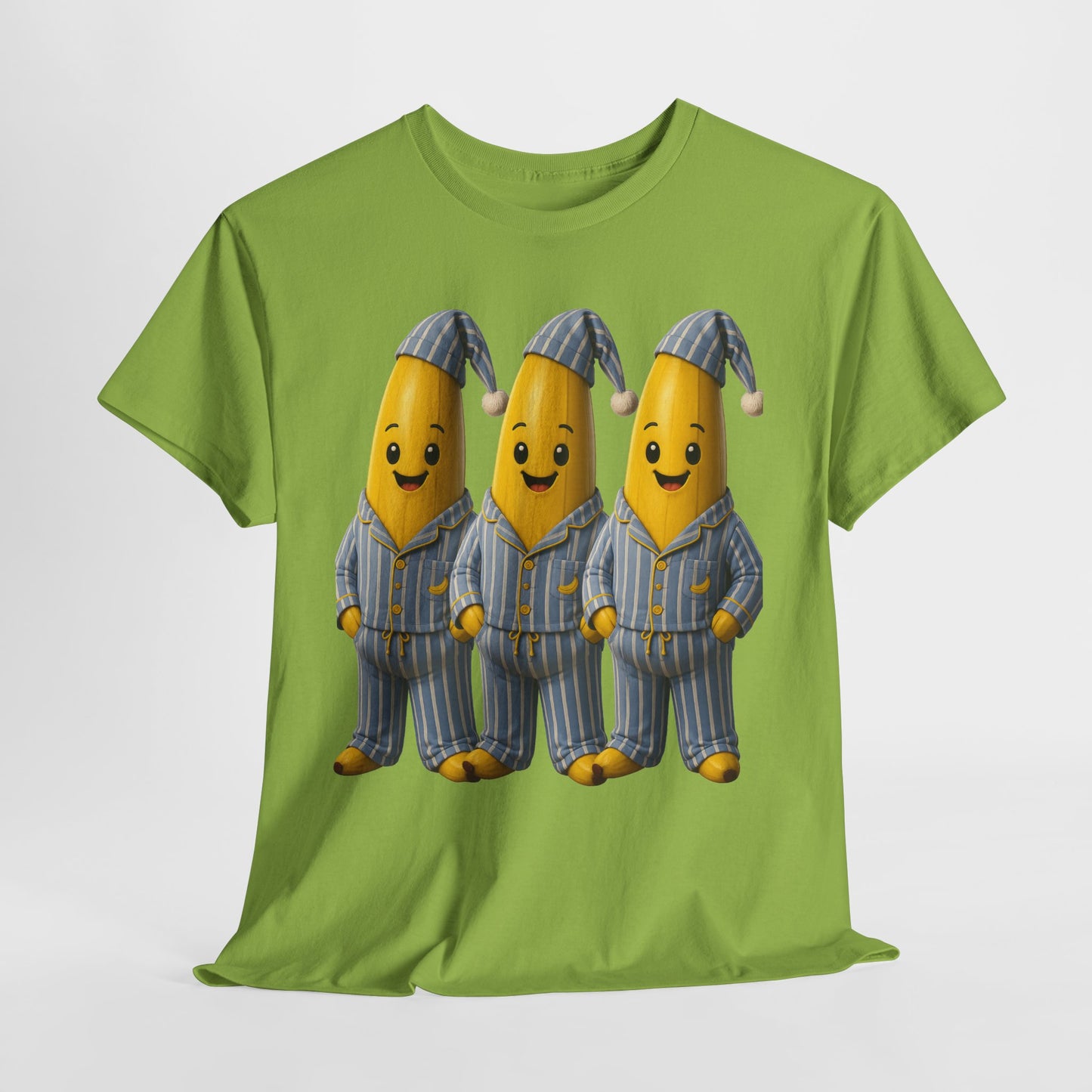 Bananas in Pyjamas – Three Smiling Bananas in Striped Pajamas Graphic T-Shirt