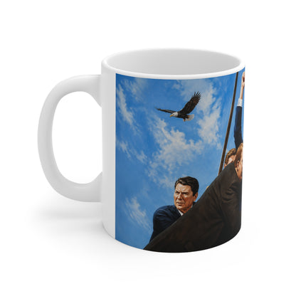 Patriotic Presidential Scene Mug — Ceramic Coffee Cup (11oz, 15oz)