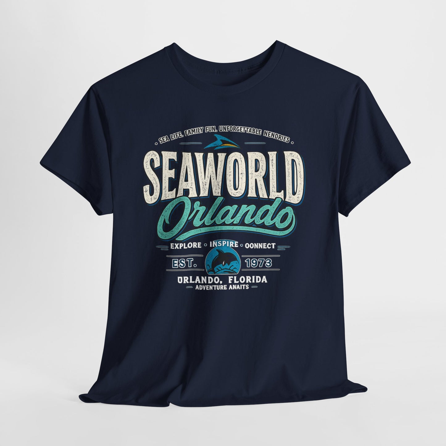 SeaWorld Orlando Graphic Tee — Retro Explore Inspire Connect Vacation Shirt