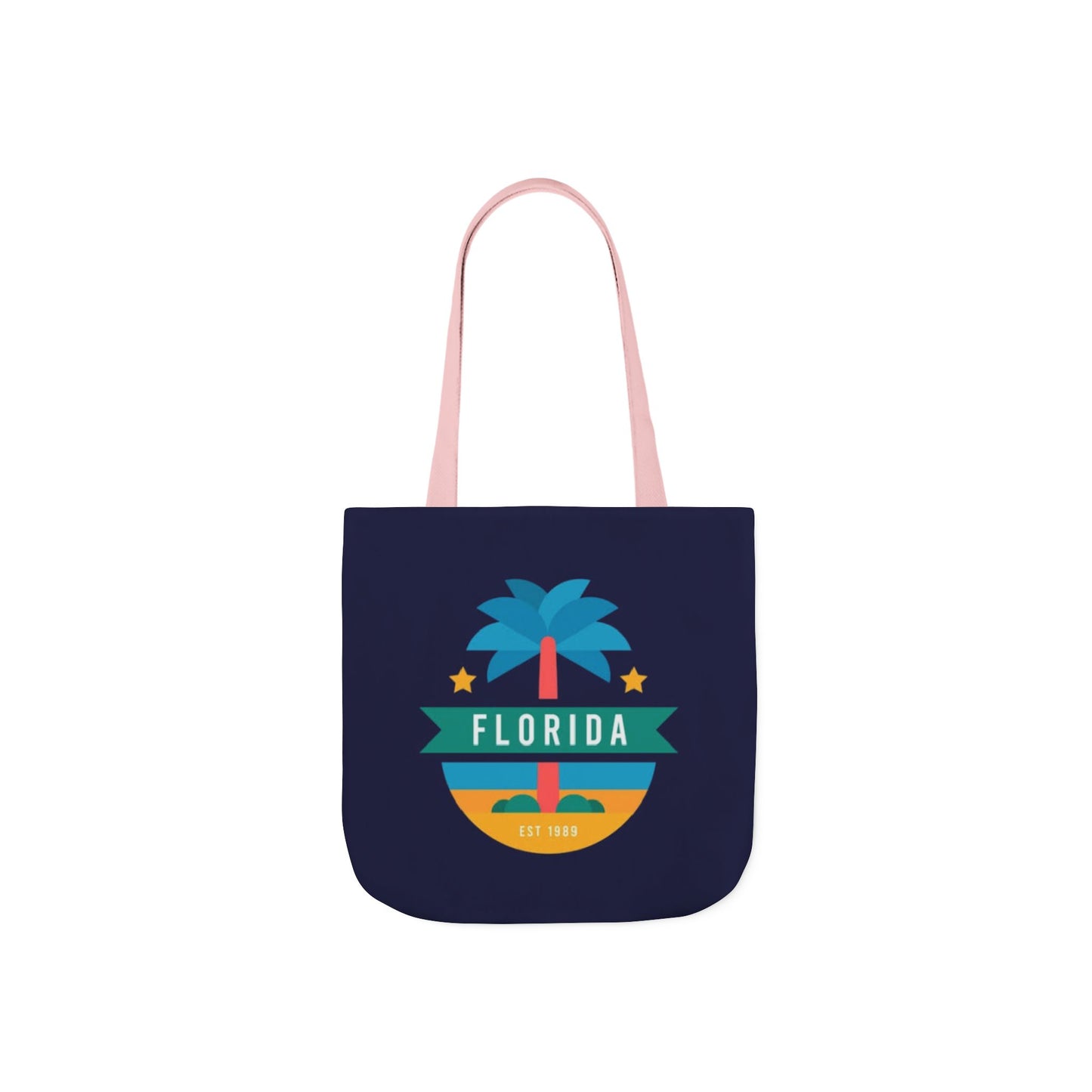 Florida Palm Beach Canvas Tote Bag — Retro Sunshine Travel Tote
