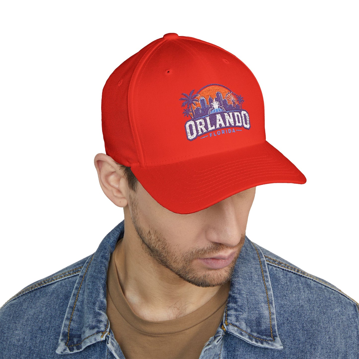 Orlando Florida Embroidered Baseball Cap — Sunset Skyline Hat