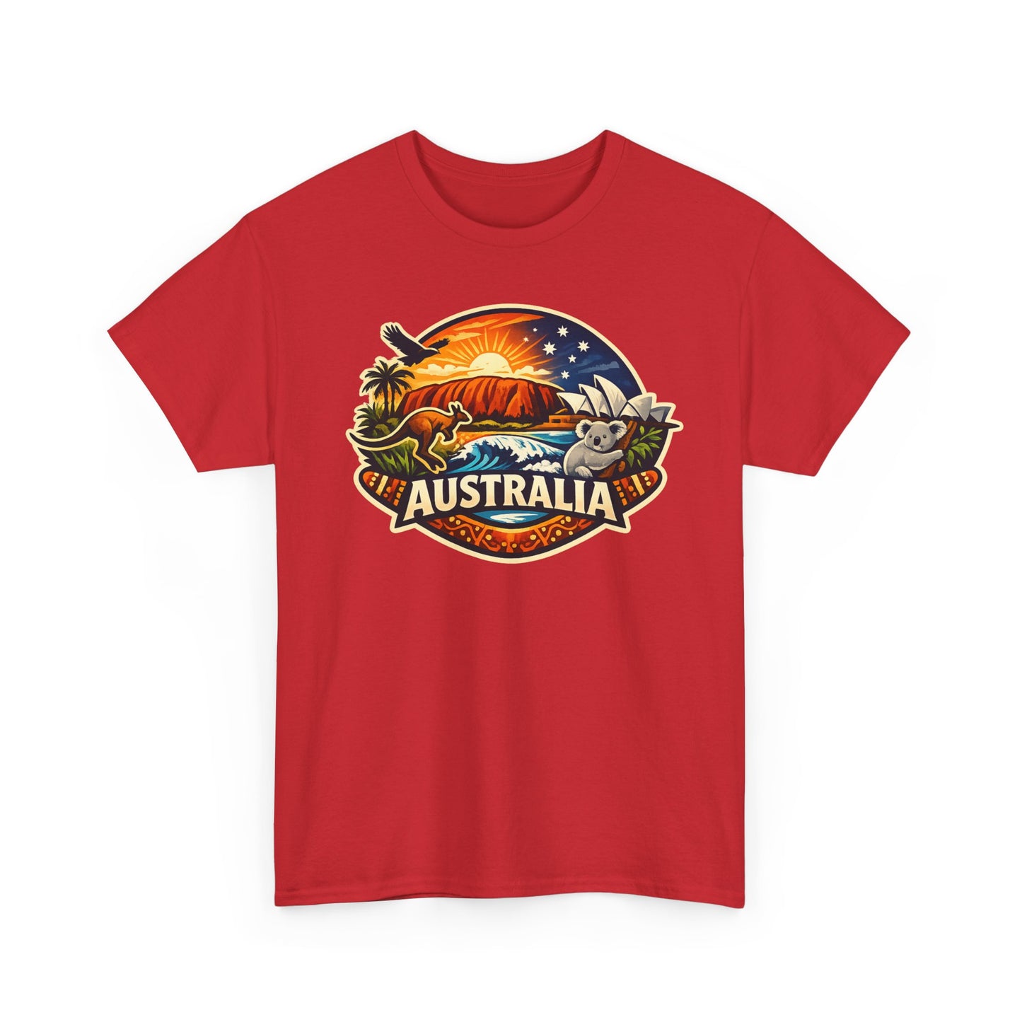 Australia Sunset Vintage Tee — Kangaroo & Surf Badge