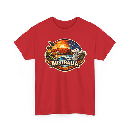 Australia Sunset Vintage Tee — Kangaroo & Surf Badge