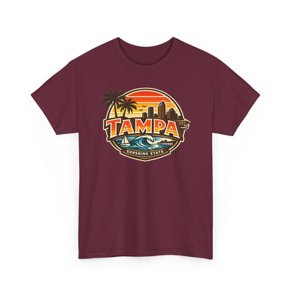 Tampa Retro Sunset T-Shirt – Vintage Palm Beach Skyline Tee