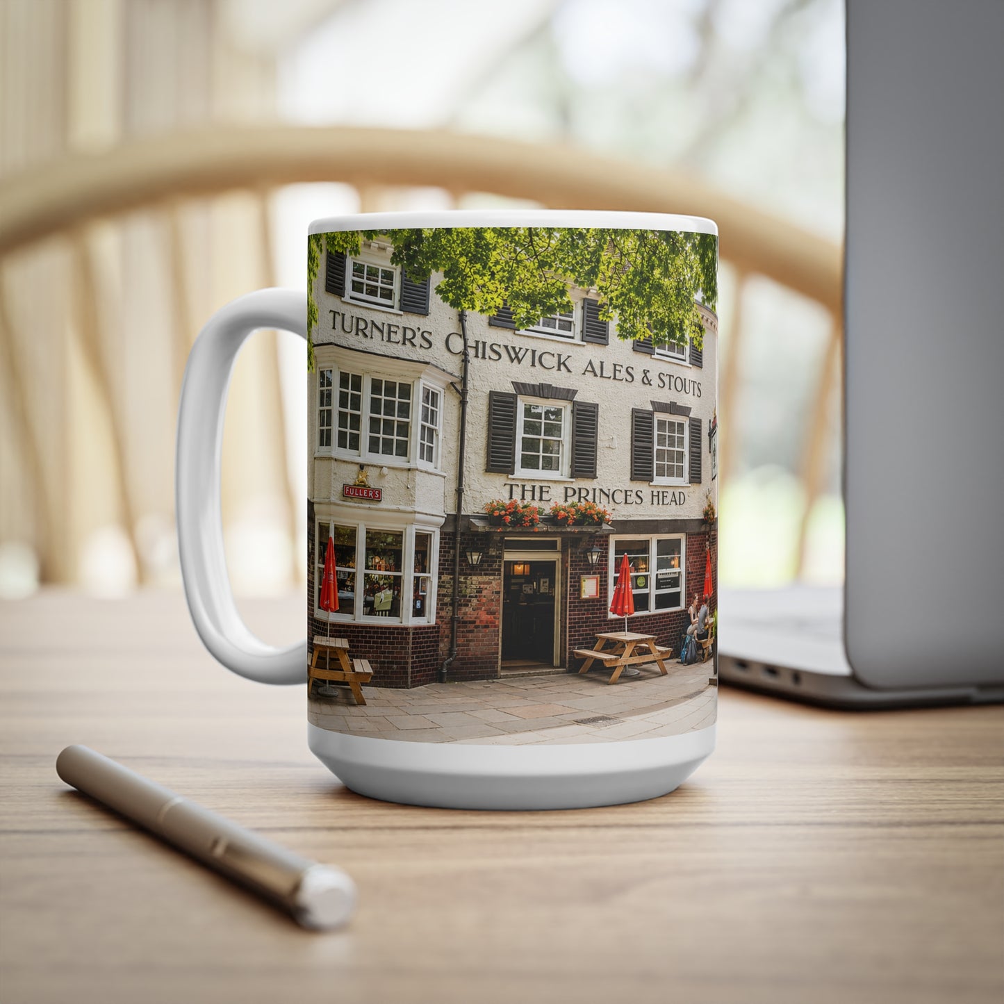 Richmond Ted Lasso English Pub Street Scene Mug — Ceramic Coffee Cup (11oz & 15oz)