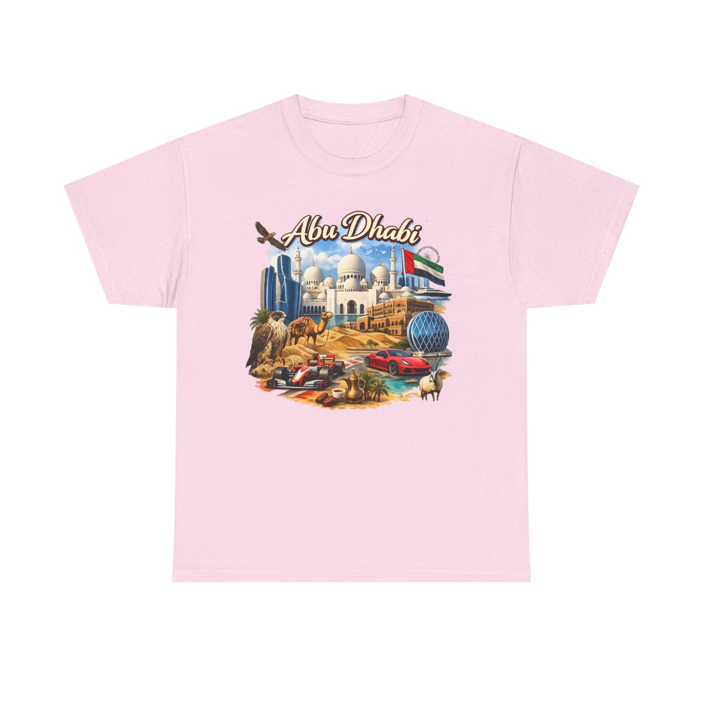 Abu Dhabi Landmark Collage T-Shirt — UAE Travel Souvenir Tee