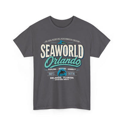 SeaWorld Orlando Graphic Tee — Retro Explore Inspire Connect Vacation Shirt