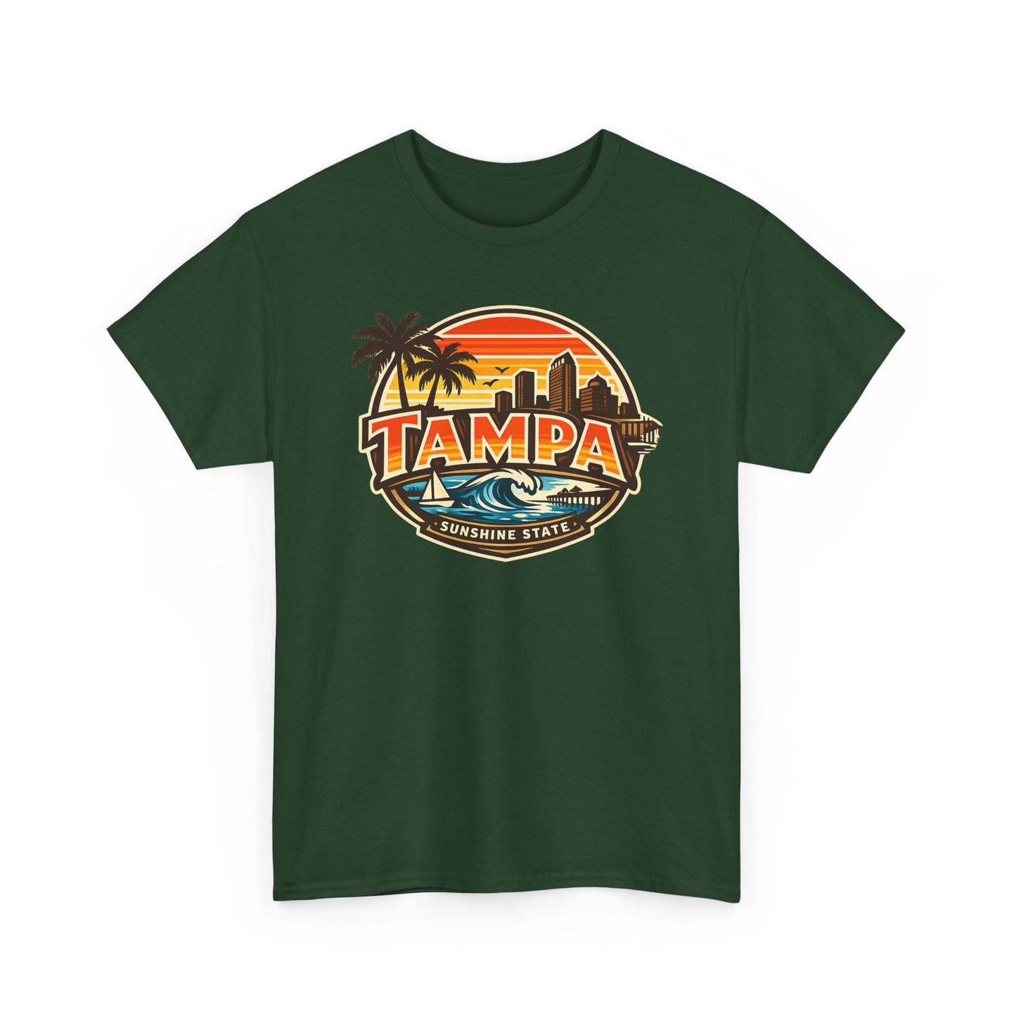 Tampa Retro Sunset T-Shirt – Vintage Palm Beach Skyline Tee
