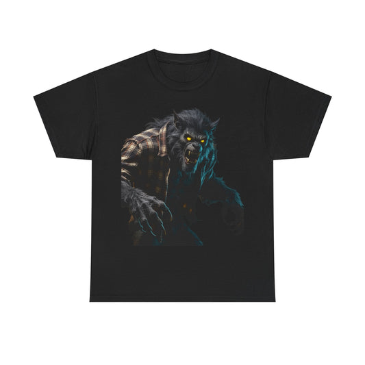 Werewolf Graphic Tee — Glowing Eyes Horror T‑Shirt