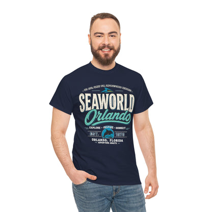 SeaWorld Orlando Graphic Tee — Retro Explore Inspire Connect Vacation Shirt