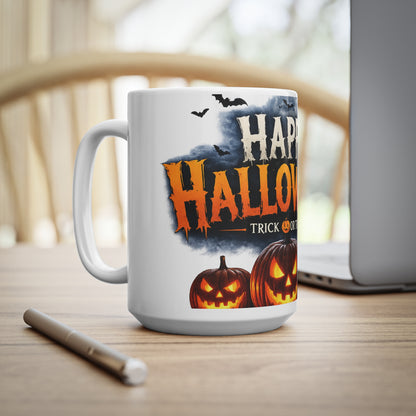 Happy Halloween Coffee Mug — Jack-o'-Lantern Pumpkin Trick or Treat Ceramic Mug (11oz & 15oz)