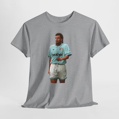 Uwe Rosler Manchester City Legend Graphic Tee - Retro Football Kit Print