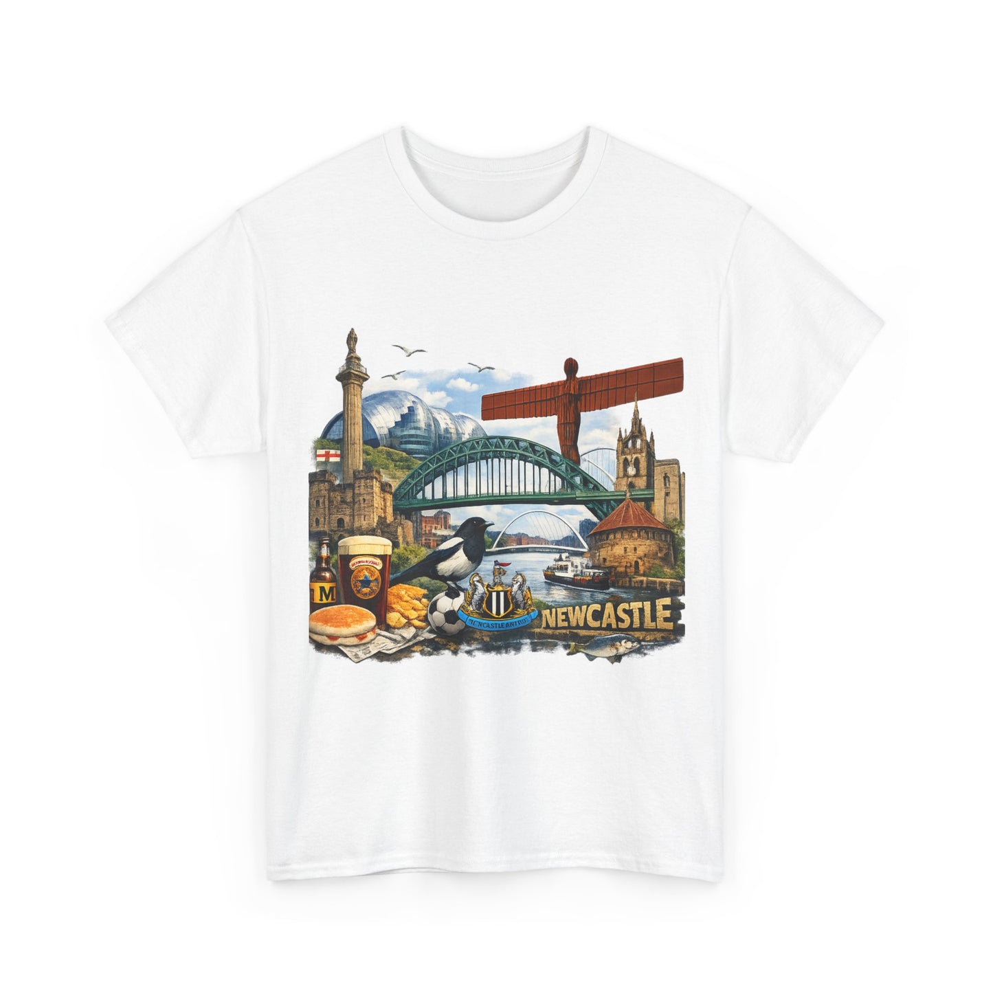 Newcastle Upon Tyne Landmark Tee — Vintage Cityscape T-Shirt