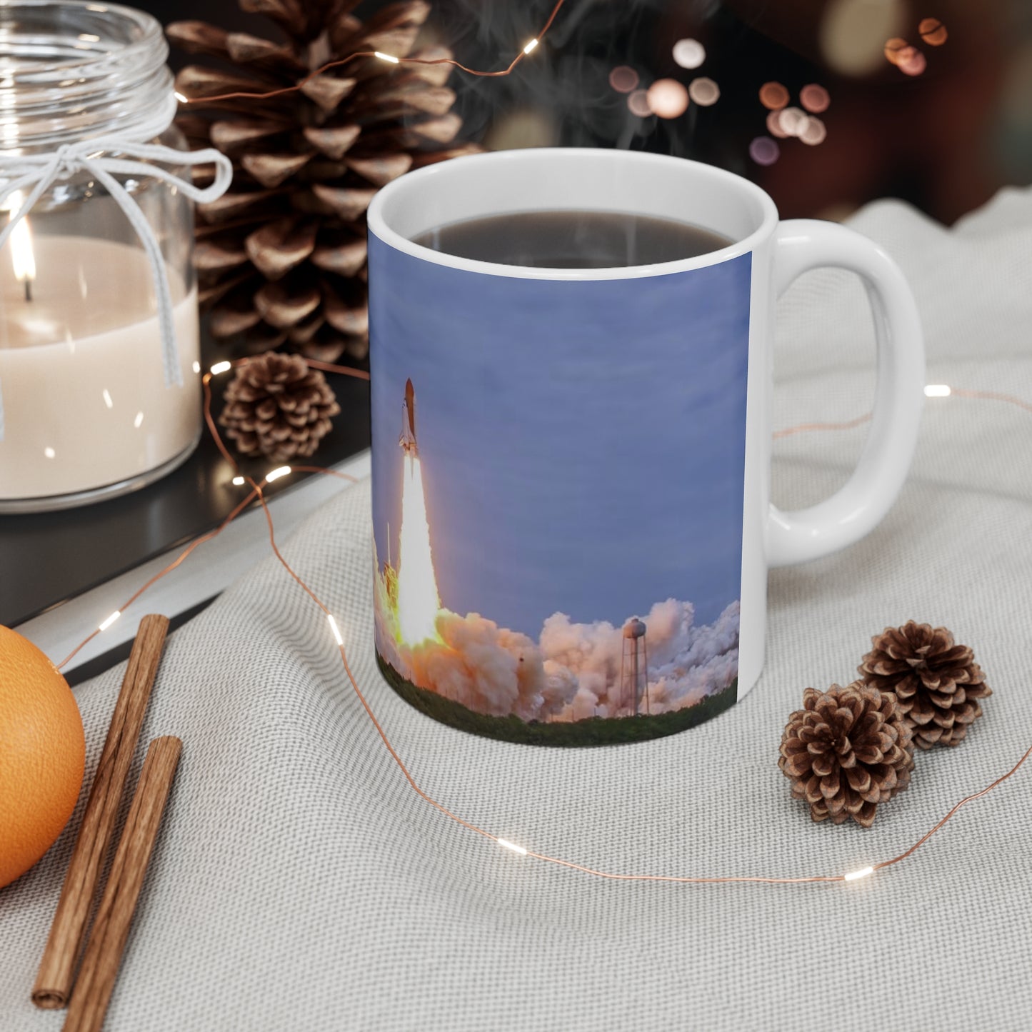 Space Shuttle Rocket Launch Ceramic Mug — Space Shuttle Coffee Cup (11oz & 15oz)