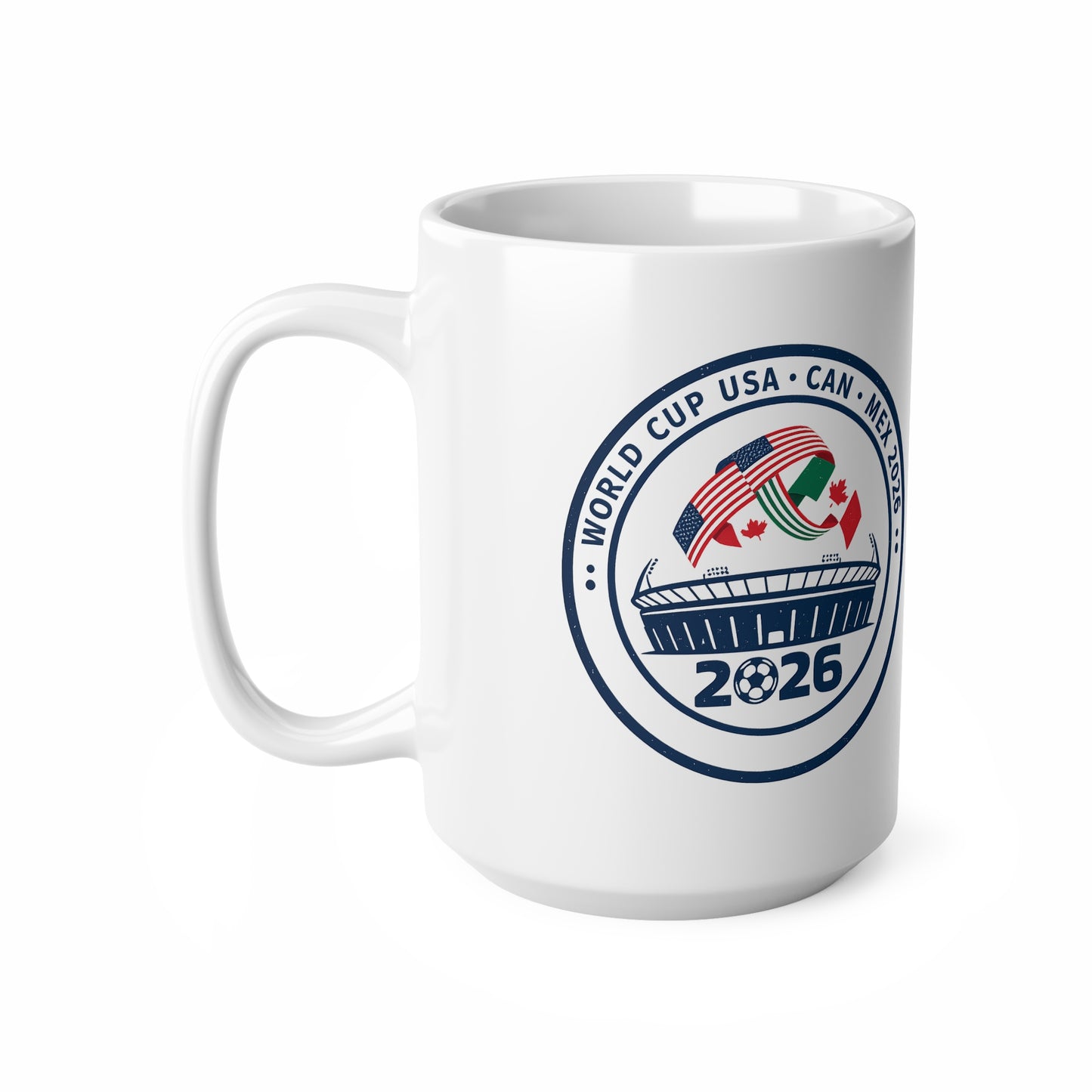 World Cup 2026 Ceramic Mug — USA • CAN • MEX Stadium Emblem (11oz & 15oz)