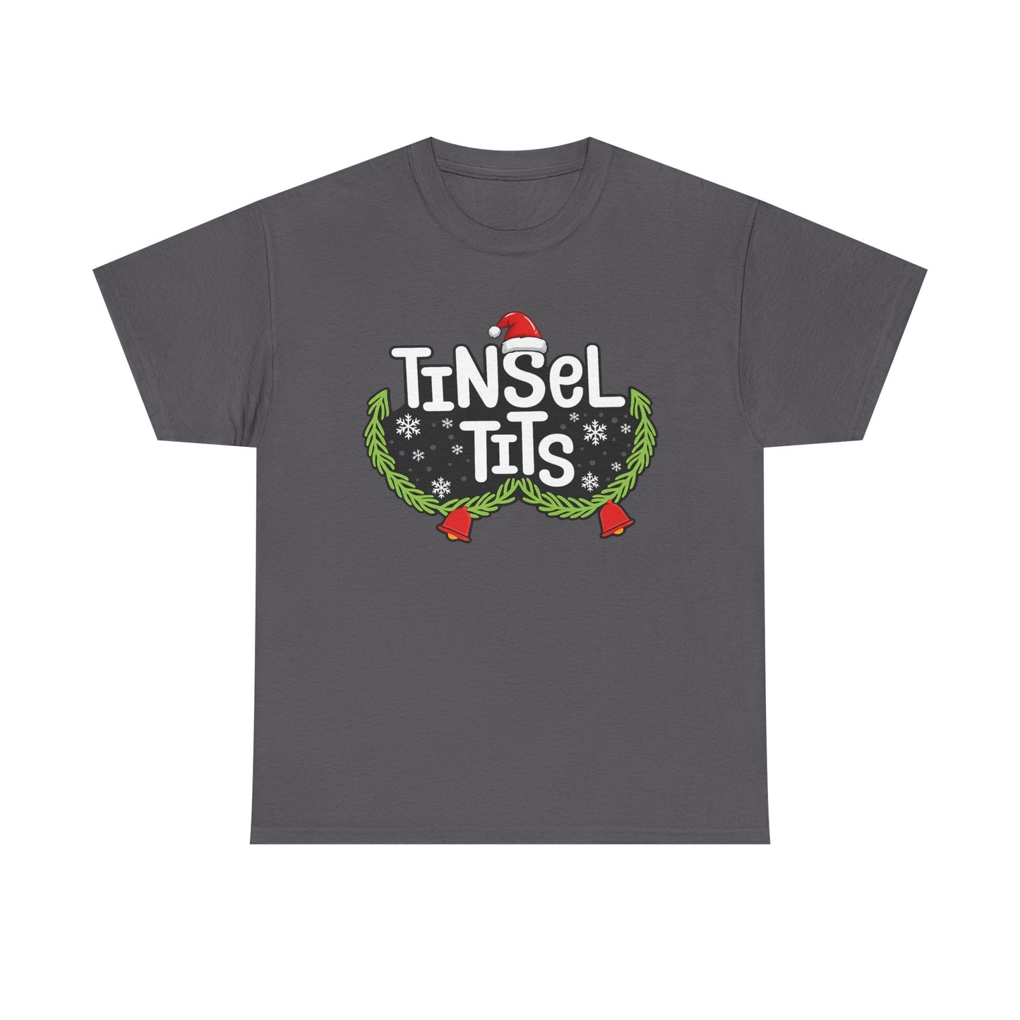 T-Shirt — "Tinsel Tits" Funny Christmas Wreath Holiday Tee