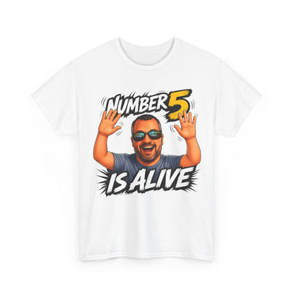 Number 5 Is Alive Graphic Tee — Funny Meme Face T‑Shirt