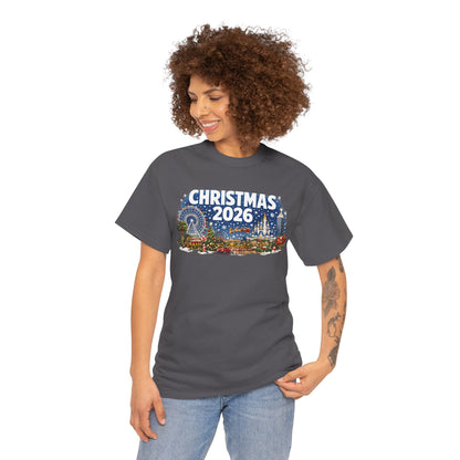 Christmas 2026 Holiday Tee — Festive Winter Village Graphic T-Shirt