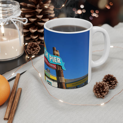 Cocoa Beach Pier Ceramic Coffee Mug — 11oz & 15oz Souvenir Beach Mug